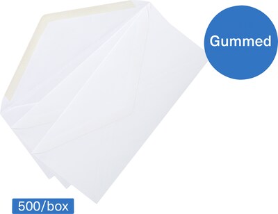 Quill Brand Gummed #10 Business Envelope, 4-1/8 x 9-1/2, White Wove, 500/Box (WW10ES)