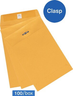 Quill Brand® Clasp Catalog Envelope, 6 x 9, Kraft, 100/Box (7CL6928)