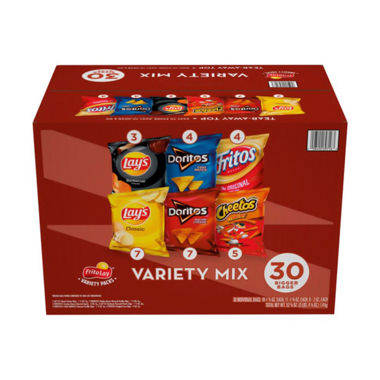 Frito Lay Variety Corn Chips, 30 Bags/Pack, 2 Packs/Box (FRI70227)