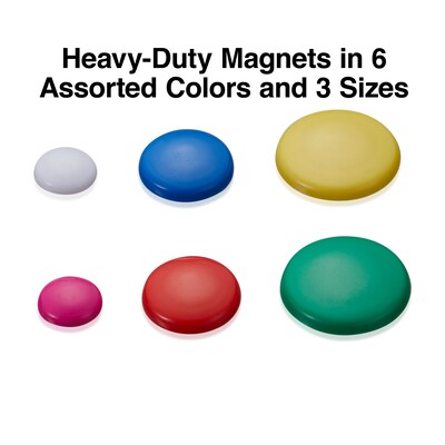 Staples Heavy Duty Magnets, Assorted Colors, 30/Pack (28703)