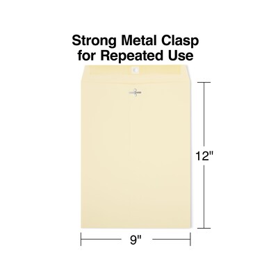 Extra-Heavyweight Clasp Manila  9 x 12 Envelopes, 100/Box (121962/19276)