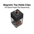 Magnetic Paper Clip Dispenser, Clear/Black (10590)