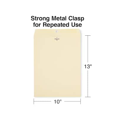 Staples® Clasp/Gummed Extra-Heavyweight Envelopes; 13" x 10", Manilla, 100/Box (122069/14207)