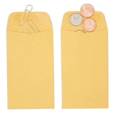 Staples Kraft #3 Coin Envelope, 2 1/2 x 4 1/4, Brown, 500/Box (ST19847-CC)