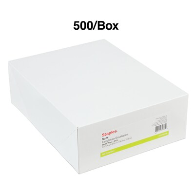 Staples® QuickStrip EasyClose Business Envelopes, #9, 3 7/8" x 8 7/8", White, 500/Box (570235/19041)