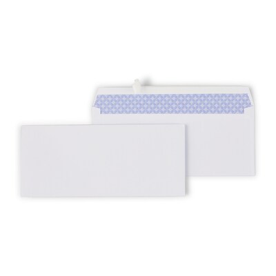 Staples QuickStrip EasyClose Self Seal Security Tinted #10 Business Envelopes, 4 1/8 x 9 1/2, White, 500/Box (ST50312-CC)