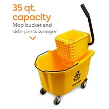 Coastwide Professional™ Click-Connect Janitorial Heavy Duty 35 Quart Mop Bucket with Side Press Wrin