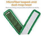 Coastwide Professional™ Looped-End Dust Mop Head, Microfiber, 48 x 5, Green (CW56772)