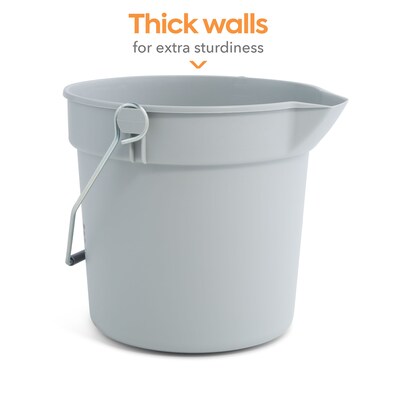 Coastwide Professional™ Plastic Bucket, 10 Quart, Gray (CW58017)