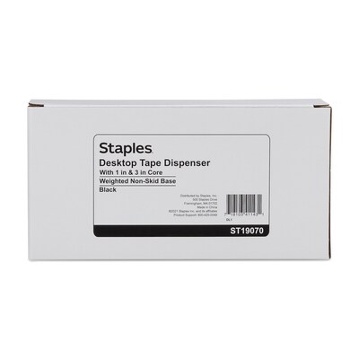 Staples® Heavy-Duty Desktop Dispenser, 3.1" x 4.0", 3" Core, Black (ST19070/19070)