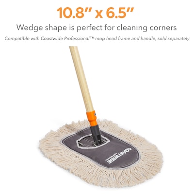 Coastwide Professional™ Cut-End Wedge Dust Mop Head, Cotton, White (CW56762)