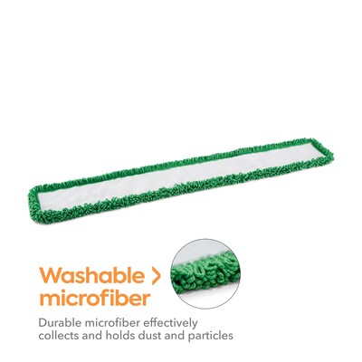 Coastwide Professional™ Looped-End Dust Mop Head, Microfiber, 48" x 5", Green (CW56772)