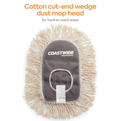 Coastwide Professional™ Cut-End Wedge Dust Mop Head, Cotton, White (CW56762)