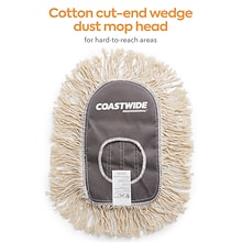 Coastwide Professional™ Cut-End Wedge Dust Mop Head, Cotton, White (CW56762)