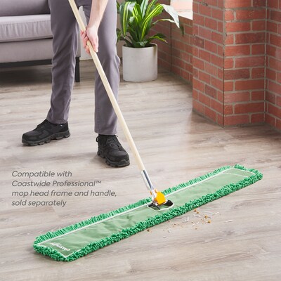 Coastwide Professional™ Looped-End Dust Mop Head, Microfiber, 48" x 5", Green (CW56772)