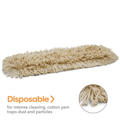 Coastwide Professional™ Economy Cut-End Dust Mop Head, Cotton, 24" x 5", White (CW56757)