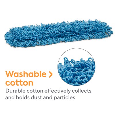 Coastwide Professional™ Looped-End Dust Mop Head, Cotton, 24" x 5", Blue (CW56759)