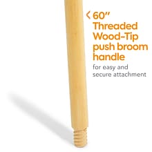 Coastwide Professional™ 60 Wood Push Broom Handle, Threaded Wood Tip (CW57740)