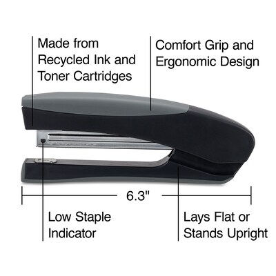 Staples Desktop/Handheld Stapler, 20 Sheet Capacity, Black and Gray (40897)