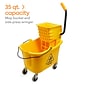 Coastwide Professional™ Bucket & Side-Press Wringer, 35 Qt., Yellow/Black (CW21871)