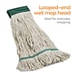 Coastwide Professional™ Looped-End Wet Mop Head, Medium, Cotton, 5 Headband, White (CW57749)