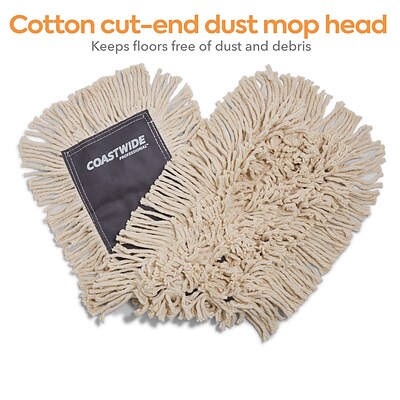 Coastwide Professional™ Economy Cut-End Dust Mop Head, Cotton, 24 x 5, White (CW56757)