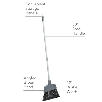 Coastwide Professional™ 12" Angled Broom and 11.9" Dustpan, Gray