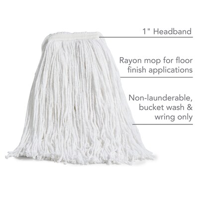 Coastwide Professional™ Cut-End Wet Mop Head, #32, Rayon, 1 Headband, White (CW57747)