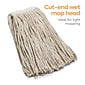Coastwide Professional™ Cut-End Wet Mop Head, #16, Cotton, 1" Headband, White (CW57742)