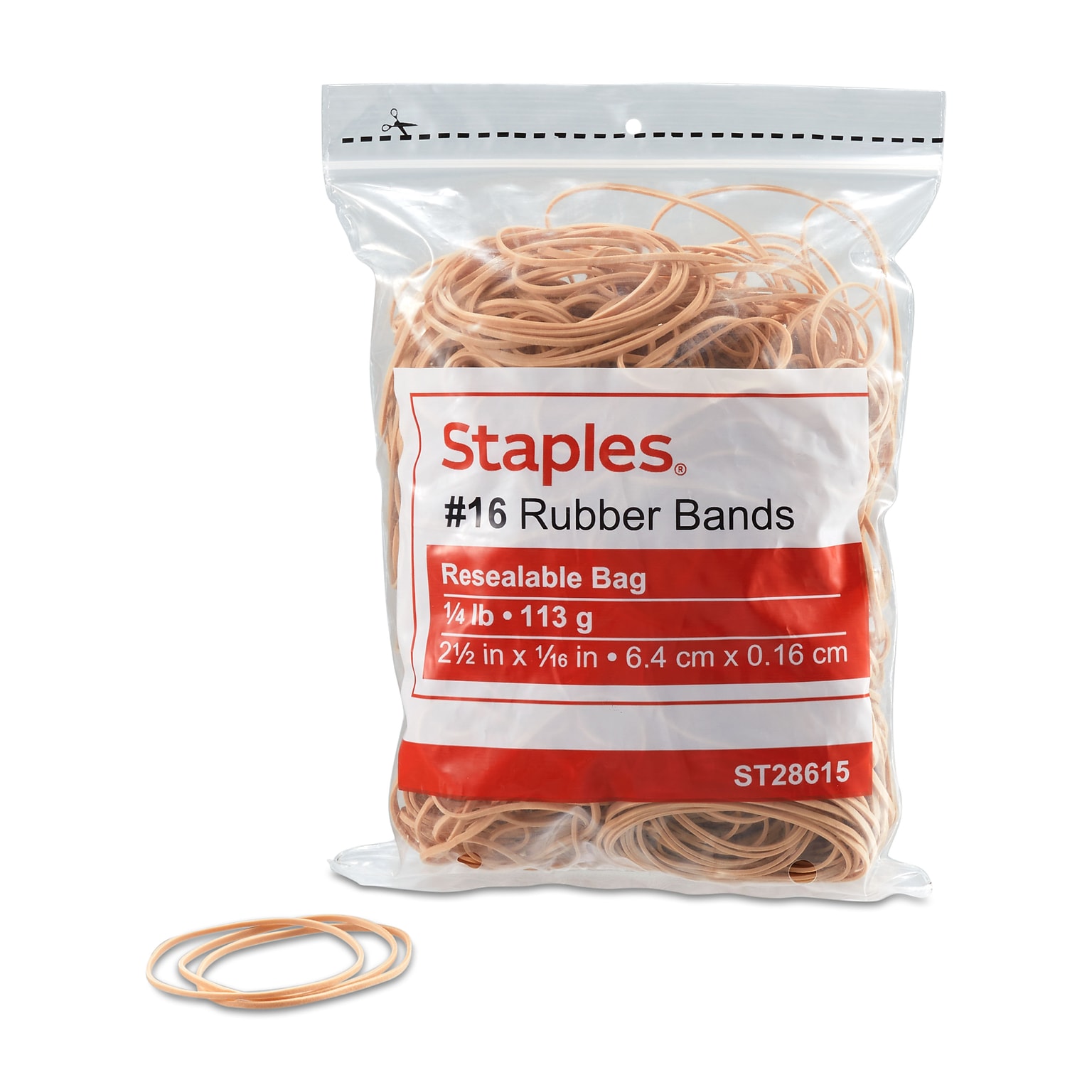 Staples Economy #16 Rubber Bands, 2-1/2 x 1/16, 500/Pack (28615-CC)