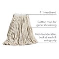 Coastwide Professional™ Cut-End Wet Mop Head, #20, Cotton, 1 Headband, White (CW57743)