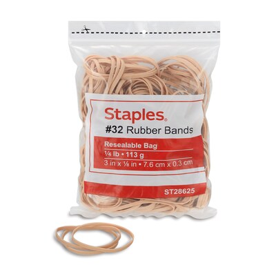 Staples Economy #32 Rubber Bands, 3 x 1/9, 225/Pack (28625-CC)