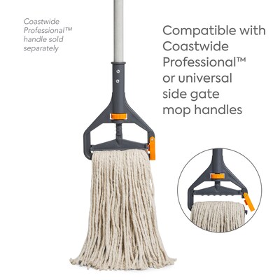 Coastwide Professional™ Cut-End Wet Mop Head, #16, Cotton, 1" Headband, White (CW57742)