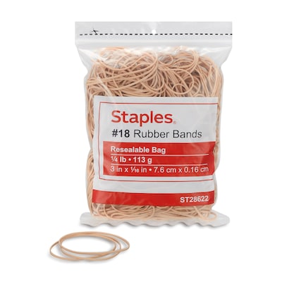 Staples Economy #18 Rubber Bands, 3 x 1/20, 460/Pack (28622-CC)