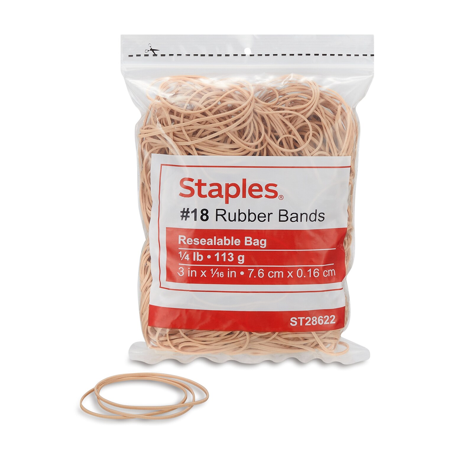 Staples Economy #18 Rubber Bands, 3 x 1/20, 460/Pack (28622-CC)