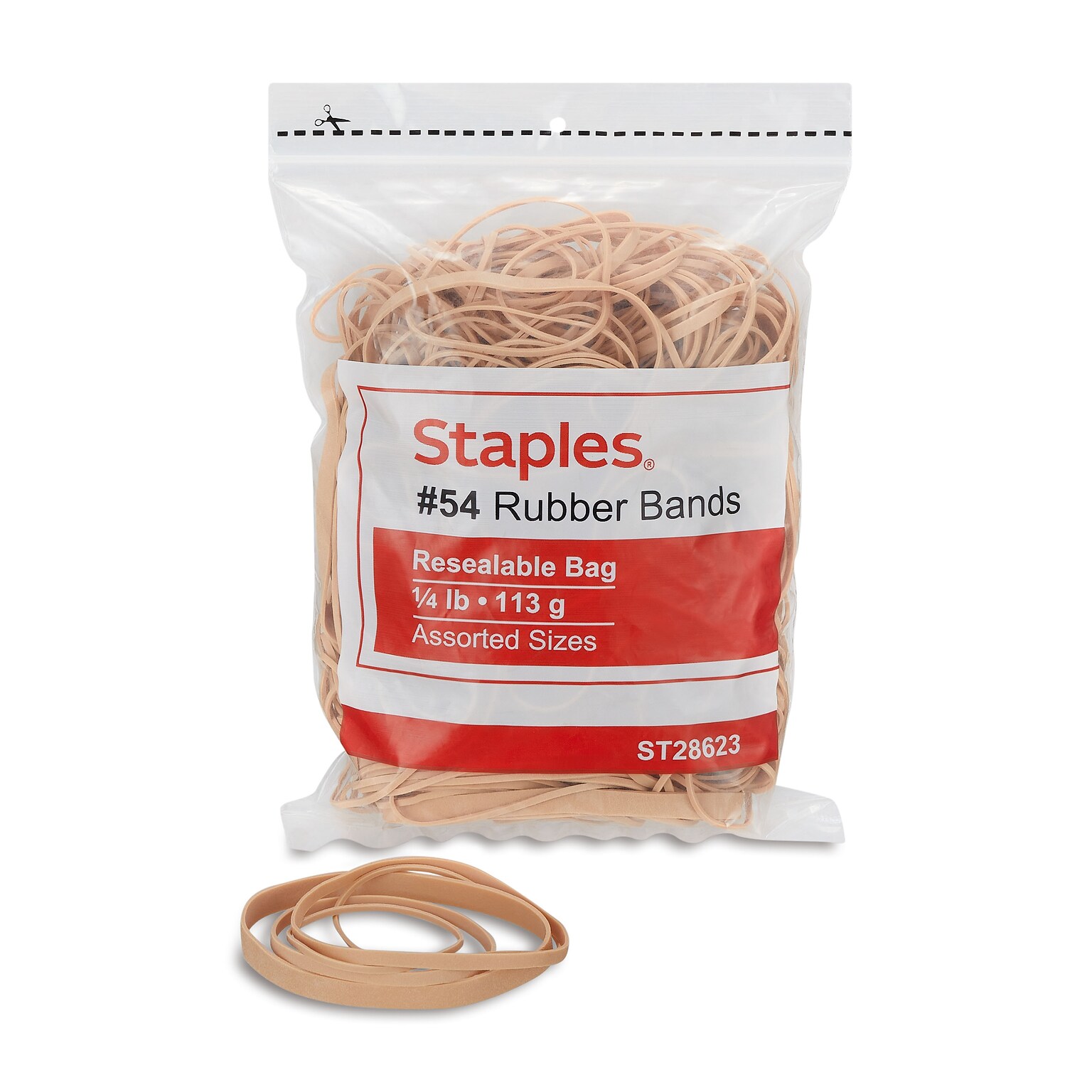 Staples Economy #54 Rubber Bands, Assorted Sizes, 300/Pack (28623-CC)