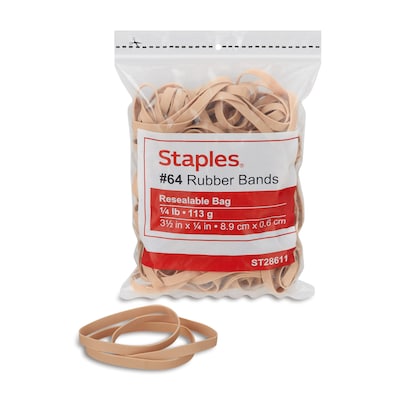 Staples Economy #64 Rubber Bands, 3-1/2 x 1/4, 95/Pack (28611-CC)