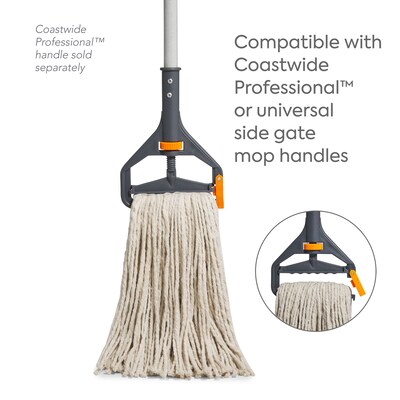 Coastwide Professional™ Cut-End Wet Mop Head, #20, Cotton, 1" Headband, White (CW57743)