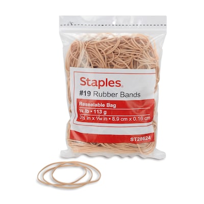 Staples Economy #19 Rubber Bands, 3-1/2 x 1/16, 375/Pack (28624-CC)