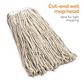 Coastwide Professional™ Cut-End Wet Mop Head, #24, Cotton, 1 Headband, White (CW57744)