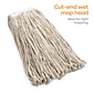 Coastwide Professional™ Cut-End Wet Mop Head, #24, Cotton, 1" Headband, White (CW57744)