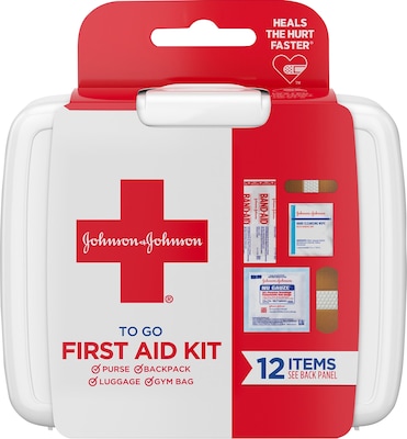 Johnson & Johnson First Aid to Go, 12 Pieces (564624)
