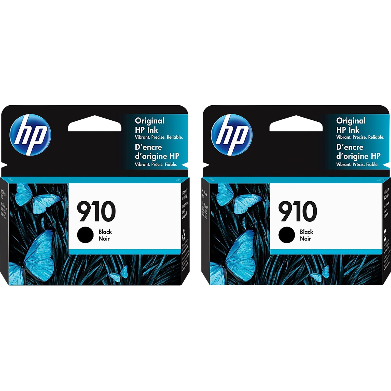 HP 910 Black Standard Yield Ink Cartridge, 2/Pack