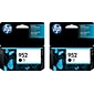 HP 952 Black Standard Yield Ink Cartridge, 2/Pack