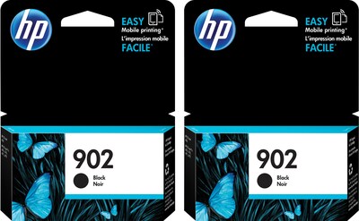 HP 902 Black Standard Yield Ink Cartridge, 2/Pack