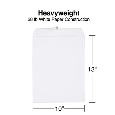 Quill Brand® Easy Close Catalog Envelope, 10" x 13", White, 250/Box (PS101328W)