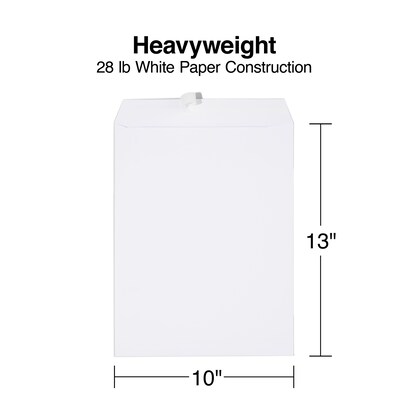 Quill Brand® 250/Box Easy Close Catalog Envelope, 10" x 13", White (PS101328W)