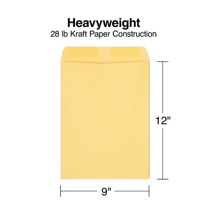 Staples® 9" x 12" Brown Kraft Catalog Envelopes; 250/Box (486940/17032)