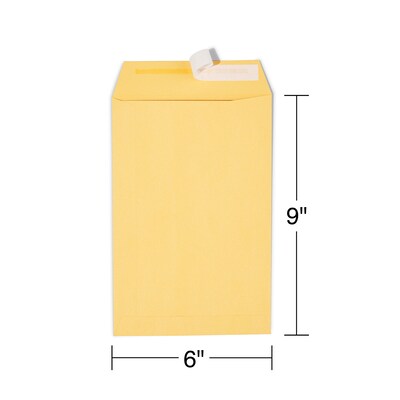 Quill Brand® 500/Box Easy Close Catalog Envelope, 6" x 9", Brown Kraft (PS6928B)