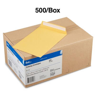 Quill Brand® Easy Close Catalog Envelope, 6" x 9", Brown Kraft, 500/Box (PS6928B)